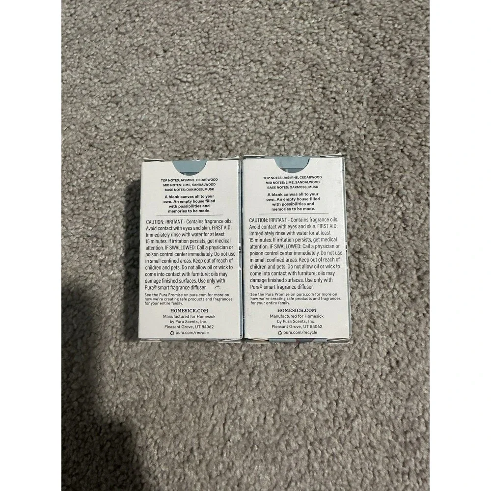 NIB Pura Homesick New Home Fragrance Refill Pack of 2